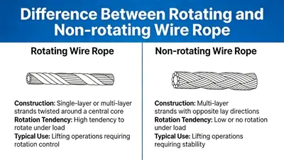 Quid interest inter rotating et Non- filum rotating Funem?